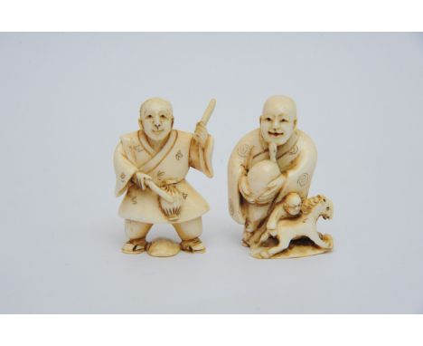 Two late 19th century Japanese Netsuke Ivory carvings, (2)