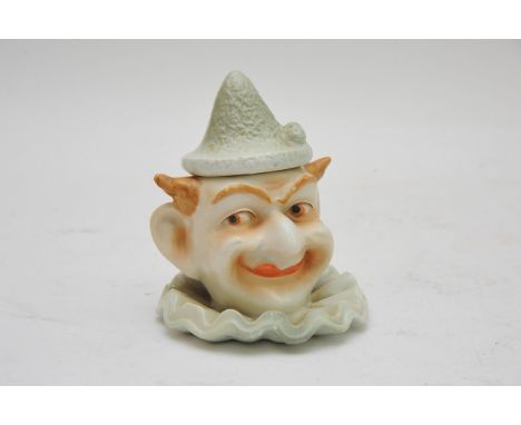 Small Early 20th Century ceramic clowns head mustard pot