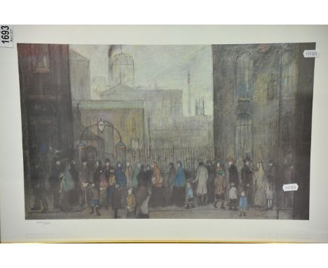 A limited edition L.S. Lowry print, numbered 502/850, approx 59.5cm x 41.5cm.