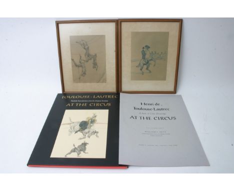 A Toulouse-Lautrec print portfolio; 'A suit of Colour Drawings- At the Circus', comprising twenty facsimile reproductions, tw