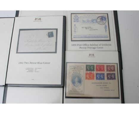Three Great Britain First Day covers including 1890 Post Office Jubilee, 1841 Queen Victoria 1d blue and 1940 postage centena