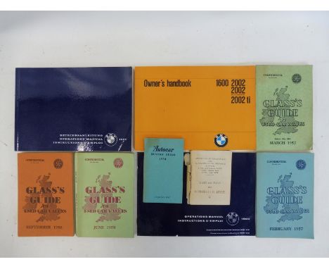 A BMW 1800 Operations manual, dated 1964, a BMW 1500 manual and a third for the BMW 1600/2002 and 2002ti, also several early 