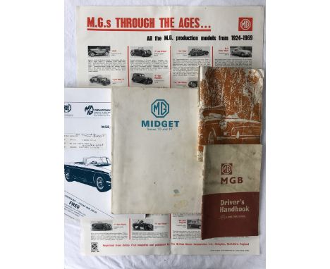 An MGB driver's handbook, an MG Midget Series TD and Series TF workshop manual and various other MG publications. 