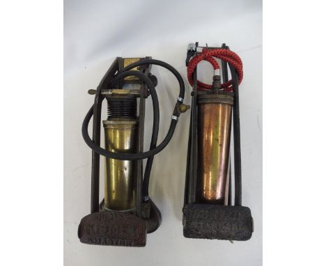 A Kismet Duplex Master Footpump and a Dunlop standard footpump.