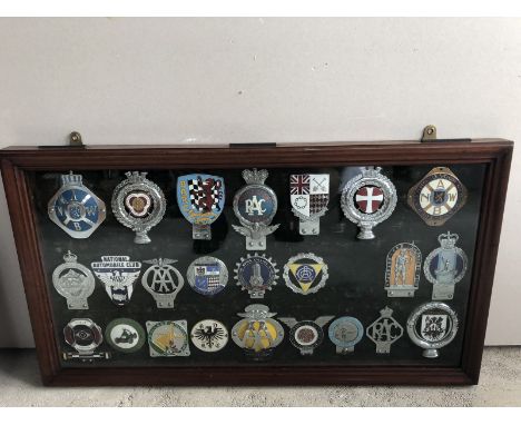 A collection of car badges to include National Automobile Club, some Continental badges, Standard Car Owner's Club etc. set w