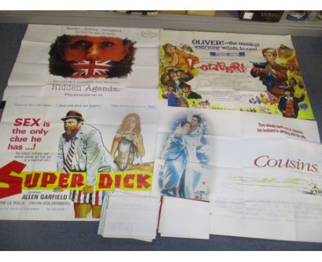 A collection of British film posters mostly UK quads to include Super Dick, Oliver first releaseLocation: A4B 