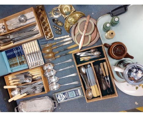 A quantity of mid to late 20th century cutlery, flatware and table items to include silver plateLocation: 3:3 