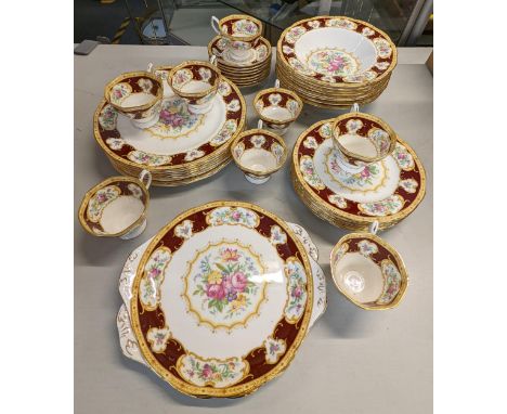 A Royal Albert Lady Hamilton dinner/tea service comprising of 8 cups and saucers, 8 bowls, 8 dinner plates and 8 smaller, tog