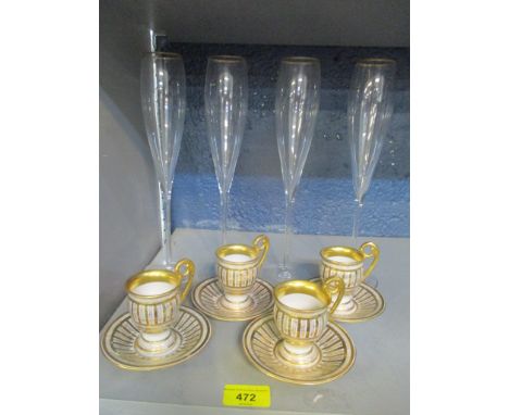 Twelve Crystal Angel Champagne Flutes by Marc Lalique, 1948, Set