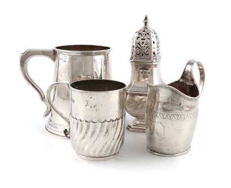 A mixed lot of silver items,comprising: a modern silver tankard, by Wilson &amp; Gill, London 1953, with the Queen's Coronati