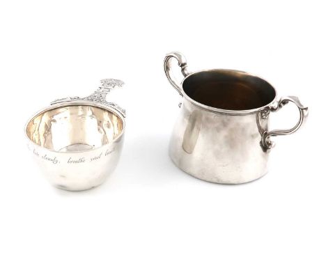 A late-Victorian two-handled silver sugar bowl,by R &amp; S Garrard &amp; Co, London 1891,tapering circular form, scroll hand