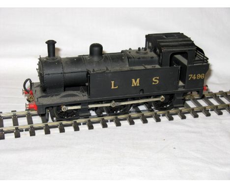 A Brass Kit Built 0 Gauge Fowler LMS Black Class 3F 0-6-0T # 7496. Professional quality build with compensated chassis, scale