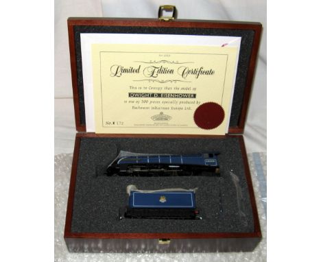 BACHMANN 31-953A BR Blue A4 4-6-2 'Dwight D Eisenhower'. Mint in a Wooden Presentation Box with Instructions, 9ct Gold Namepl