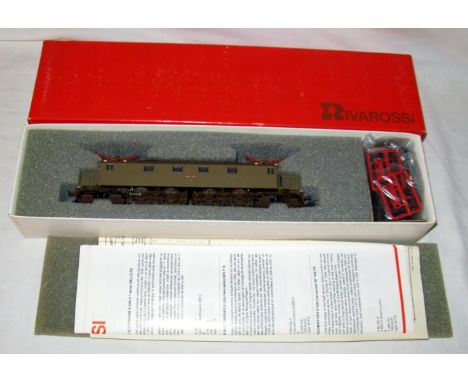 RIVAROSSI HO 1407 FS Brown E428 (First Series) 2'BO BO2' with operating O/H Pantographs. Mint Boxed with Instructions and uno