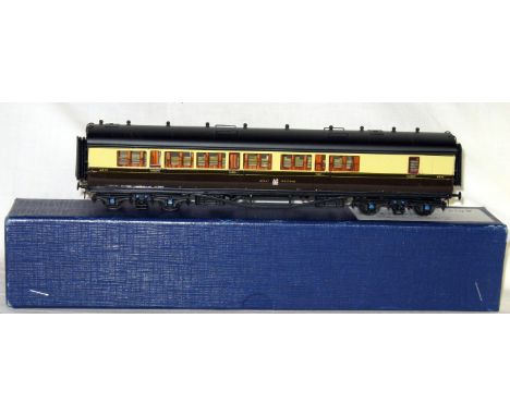 LAWRENCE Scale Models Brass Kit built GWR Chocolate and Cream Diagram E148 Composite 1st/3rd Brake with Black Roof # 6832. Bu