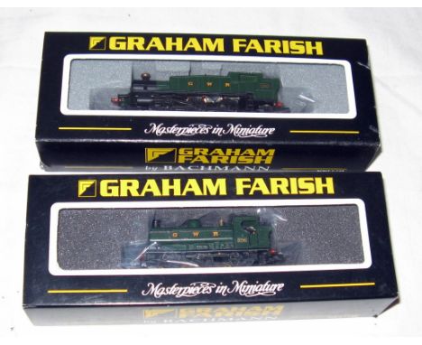  GRAHAM FARISH by Bachmann N 2 x GWR Green Tank Engines - 371-906 57XX 0-6-0PT # 5786 and 371-981 Class 61XX 2-6-2T # 6110. B