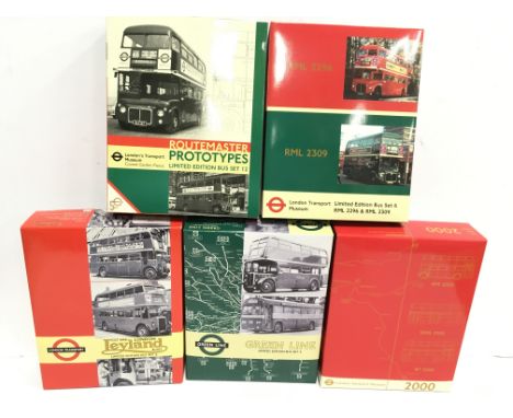 Five EFE (Exclusive First Editions) 1/76 scale London bus sets: #99917 RML Set 6; Post-War London Leyland Buses Set 4; Millen