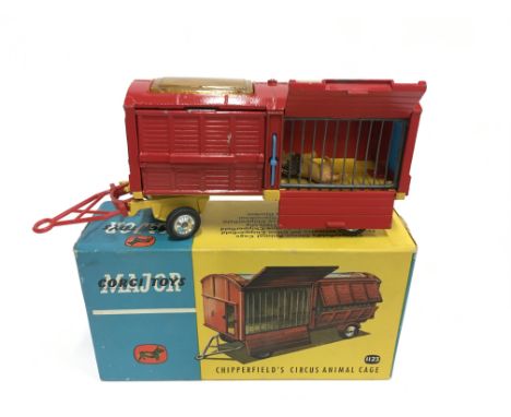 Corgi Major Toys 1123 Chipperfield's Circus Animal Cage. VG with some light chipping overall, with two lions in VG lift-off l