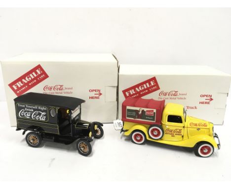 Two Danbury Mint 1/24 scale Coca Cola Delivery Truck models: 1925 #0460; 1935 #0367. M and boxed with certificates.