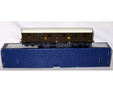 LAWRENCE Scale Models Brass Kit built GWR Monster Van # 483. Built by Derek Lawrence and painted by Larry Goddard in 1998 and