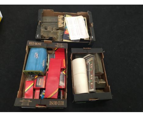 3 x Trays of Scenic items including a R071 Footbridge, R 400 Signal Set, R503 Signal Box, R590 Halt, R591 Branch Line Station