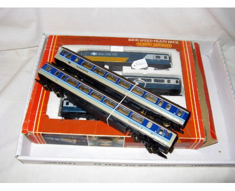 HORNBY and LIMA - a Hornby R370 Class 43 Blue and White 3 Car Pack (Excellent in a Fair Plus Box) and Lima 205052 Class 156 S