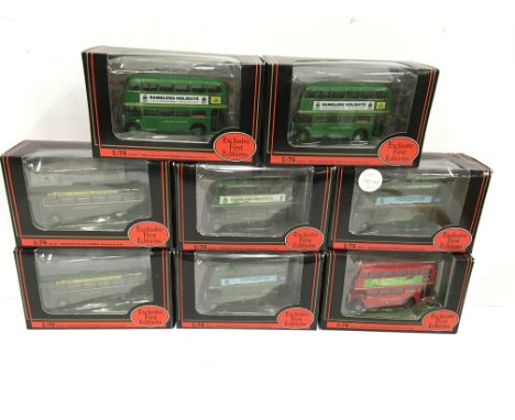 Eight EFE (Exclusive First Editions) 1/76 scale London Transport Rambler's Association buses, includes Code 3 AEC SRT Bus Ram