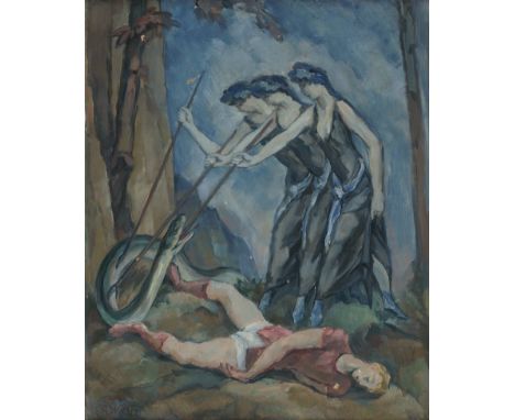 Weiß, Emil Rudolf -- ZauberflöteÖl auf Leinwand. Um 1913.76,5 x 63 cm.Unten links mit Pinsel in Rot monogrammiert "ERW" und d