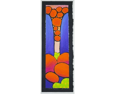 JULIE L. WEEKES (Indigenous Australian, b. 1968) acrylic on card - 'Between The Rocks', signed, titled and dated 2000, 56 x 1