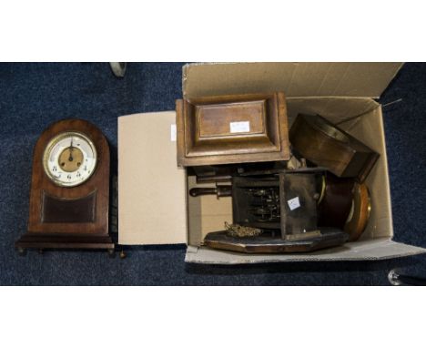Mixed Box Of Clock Cases And Clocks, A/f Spares Or Repair