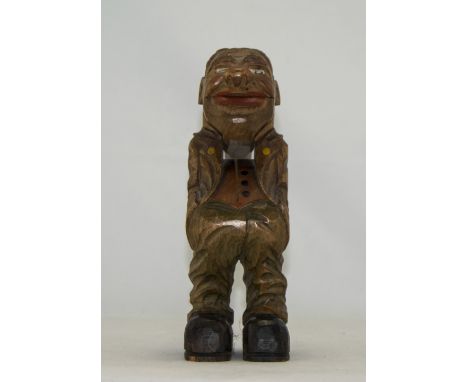 A 20th Century Carved Wooden Novelty Figural Nutcracker, In The Form of a Gentleman Character, Hand Painted. 9.25 Inches High