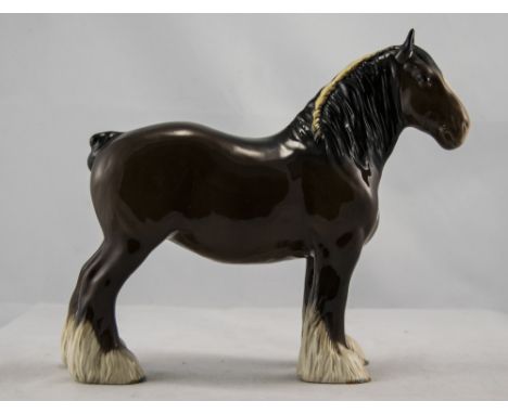 Beswick Horse Figure ' Shire Mare ' First Version. Model 818. Designer A. Gredington. Height 8.5 Inches. Excellent Condition.