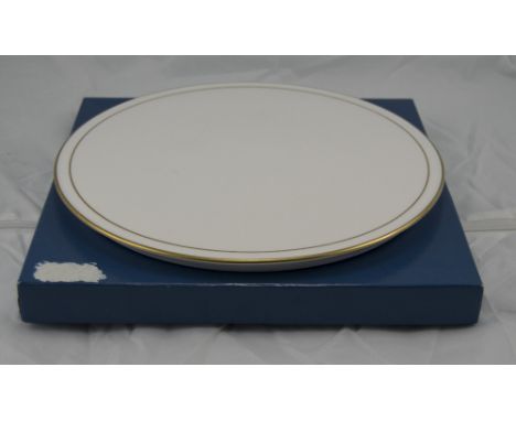 Royal Worcester Contessa Cake Plate White With Gilt Edging, 11 Inch Diameter, Boxed