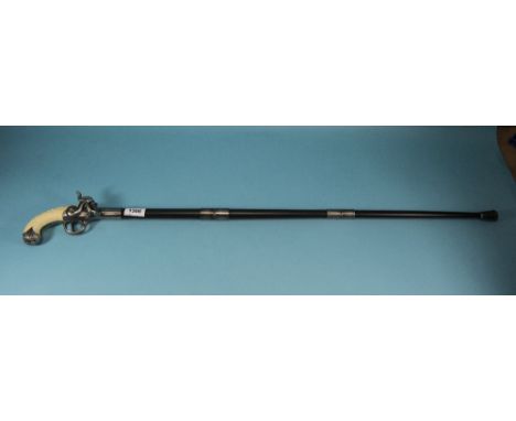 Modern Novelty Walking Stick In The Form Of A Flintlock Rifle