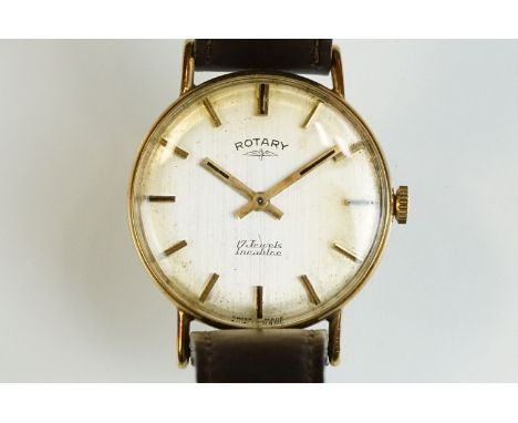 Gents 9ct gold Rotary Incabloc 17 jewel watch. 