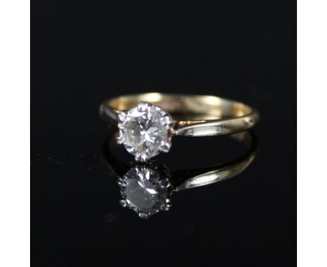 An 18ct platinum set solitaire diamond ring, approx 0.5cts, size K