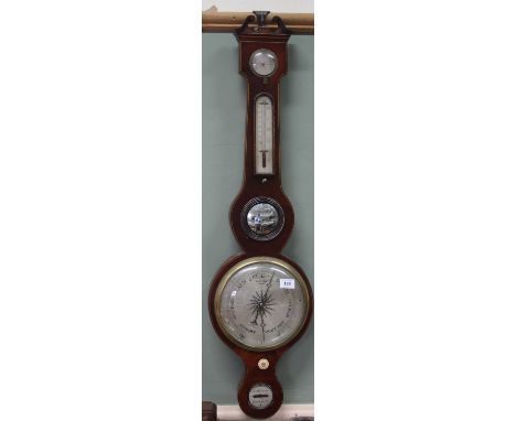 A 19th Century mahogany barometer with inlaid detail