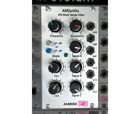 AMSynths AM8060 JP6 Multi-Mode Filter VCF Journey through the famed JP6 heritage. An homage to the iconic filter, it infuses 