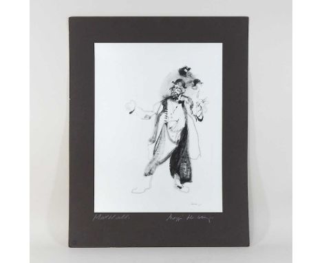 Maggi Hambling, b1945, Max Wall, lithograph, signed to the mount by the artist, 50 x 36cm, unframed