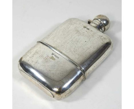 An early 20th century silver hip flask, with a screw cap and lift off base, Sheffield 1920, 313g, 18cm highCondition report: 