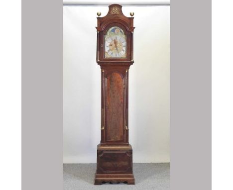 A good George III mahogany cased longcase clock, the arched brass twelve inch dial with moon phase, signed Jn Johnson, London