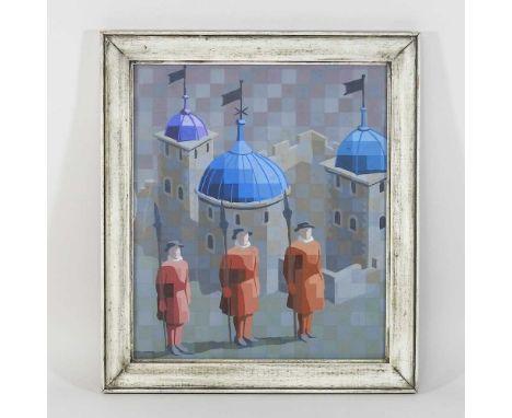 Attributed to James Hooper, 20th century, The Tower of London, gouache on board, 41 x 35cm, inscribed to the reverse