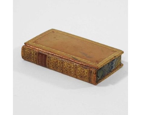 A 17th century miniature book, Persia Regni Persici Status, by Elzevir, two volumes, with single binding, Amsterdam 1633, 10 
