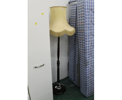 Standard lamp with cream shade
