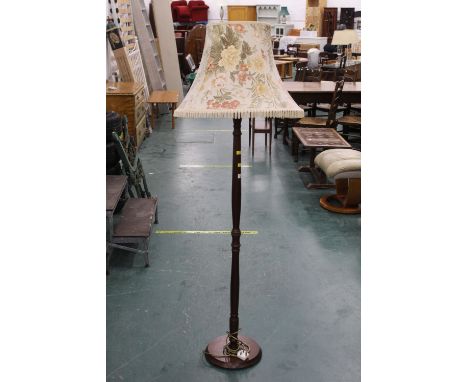 Standard lamp with floral shade