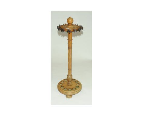 Victorian light oak snooker cue stand