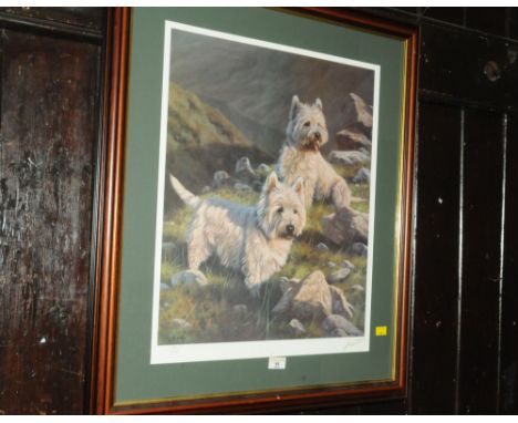 A signed No 185/300 limited edition John Tricket print of Scottie Dogs