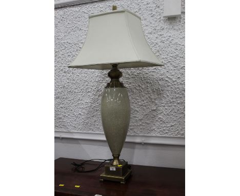 Modern table lamp with metal base &amp; cream shade