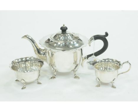 Mappin &amp; Webb three piece silver plated tea service