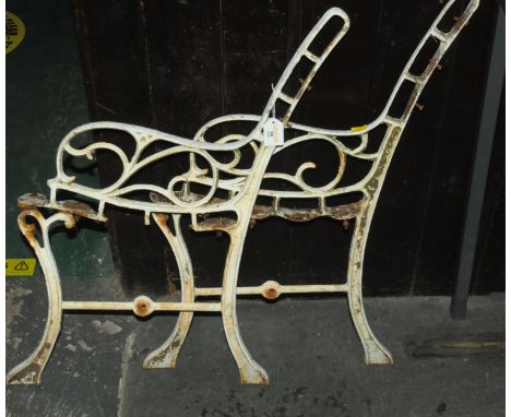Pair of cast iron bench ends